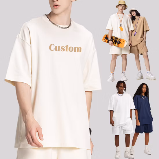 Custom Men 100% Cotton T Shirt Oversized Drop Shoulder Design T-Shirt
