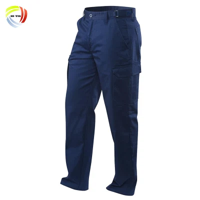 El cargo de encargo jadea los pantalones cargo para hombre largos de los azules marinos de las bragas del cargo del color sólido anti